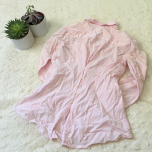 Banana Republic pink button-back gingham top - 0