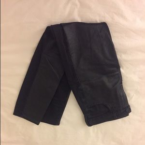 Faux leather front and dark denim topshop jeans