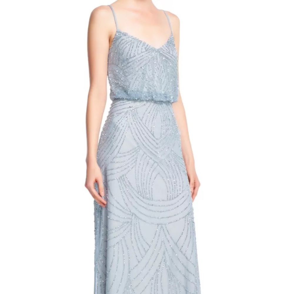 Adrianna Papell Beaded Blouson Gown, Size 14