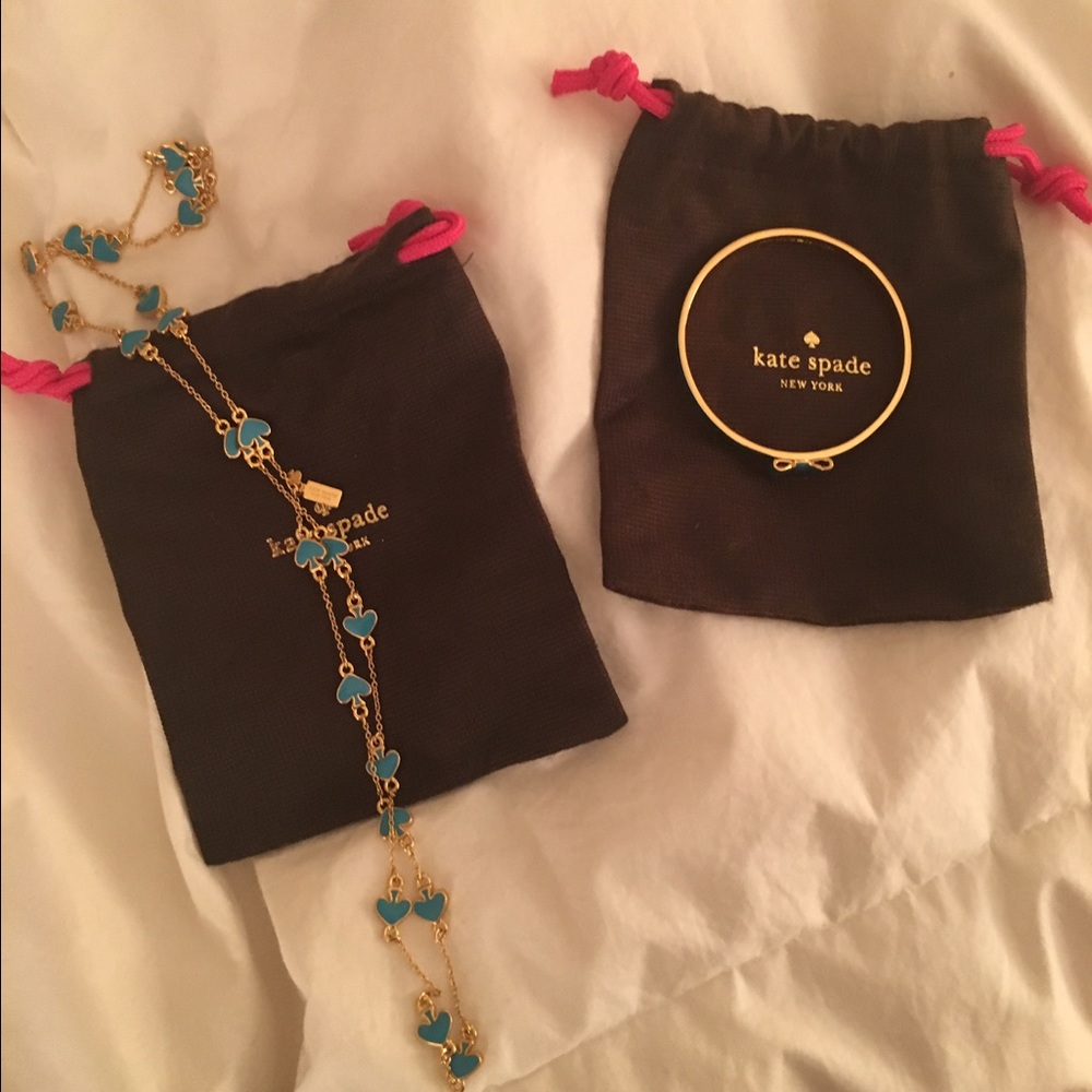 Kate Spade Gold & Turquoise Necklace & Bracelet