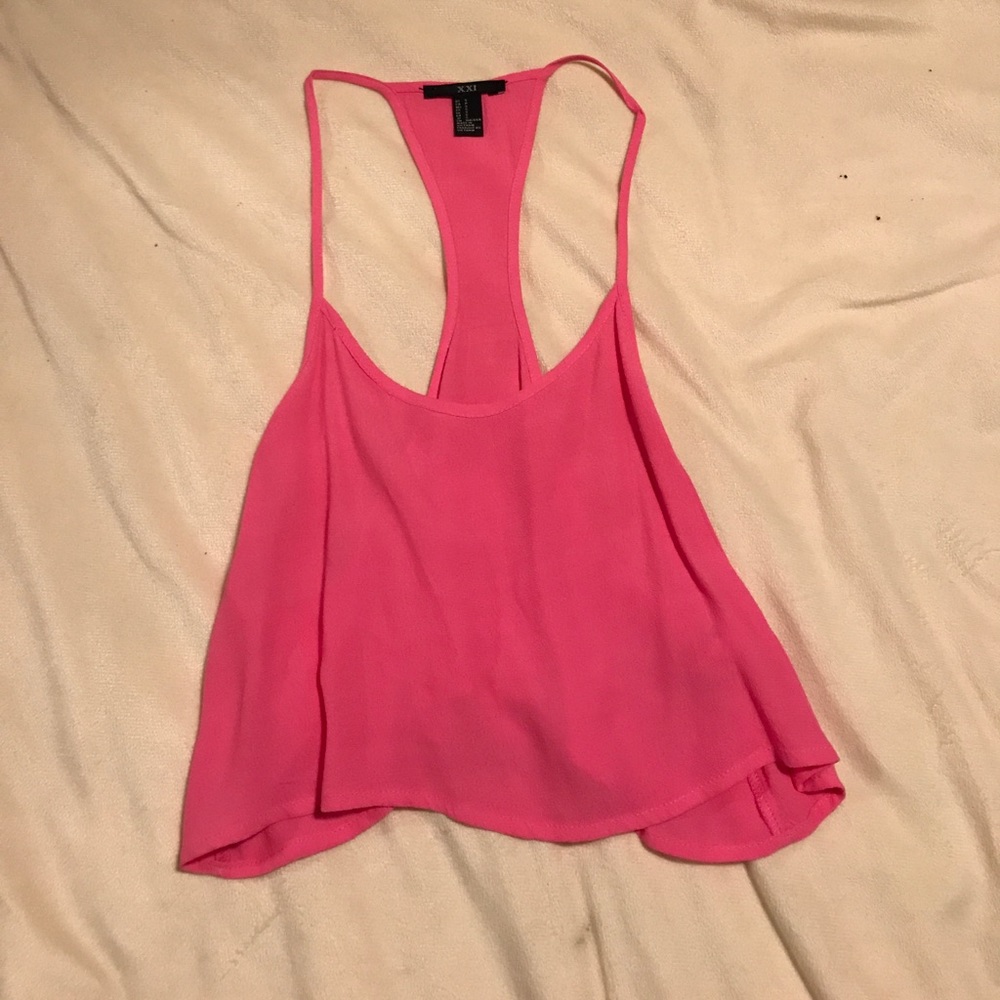 Pink tank crop top
