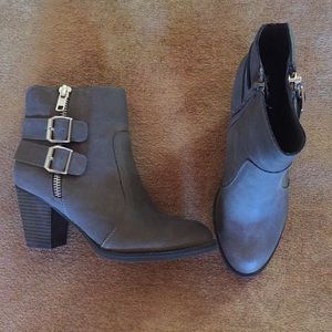 Grey heel booties