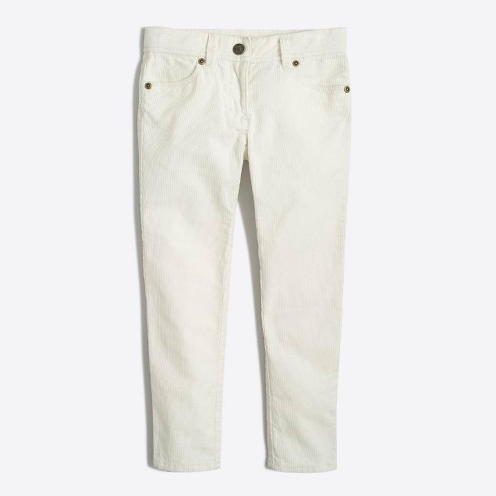 J. Crew White Toothpick Corduroy Jeans