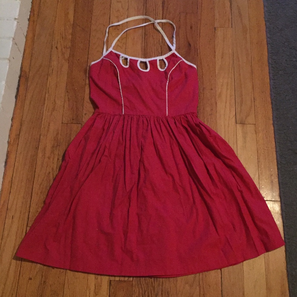 Vintage Red & White Sun Dress S