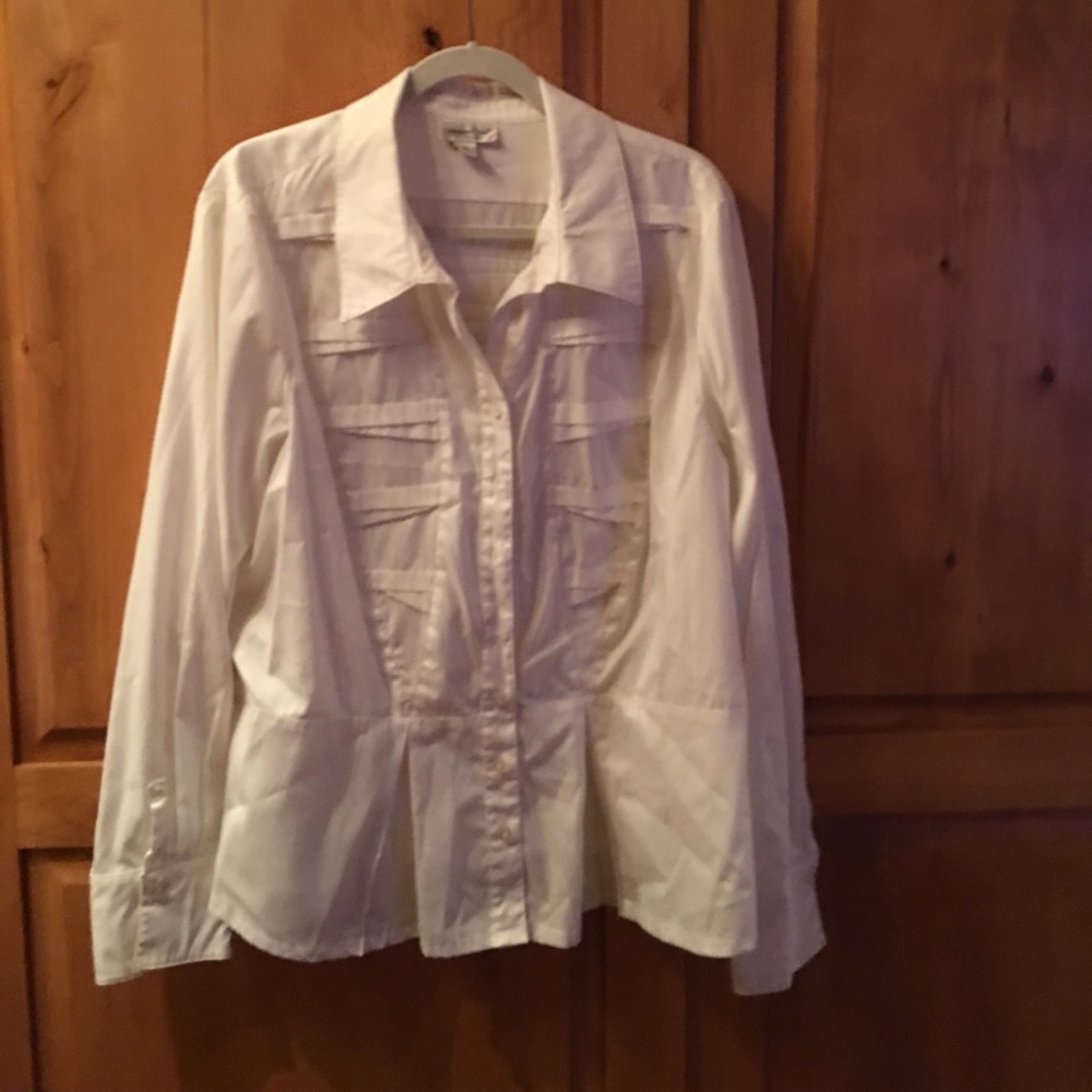 Coldwater Creek button down white shirt