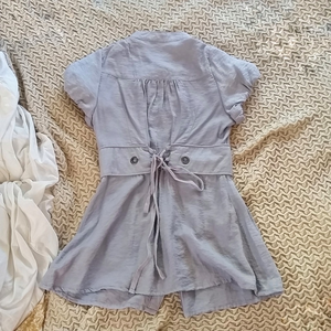 mine Jackets & Coats - Blue-Grey Puffy-Short-Sleeved Blazer mine Jackets & Coats - Blue-Grey Puffy-Short-Sleeved Blazer