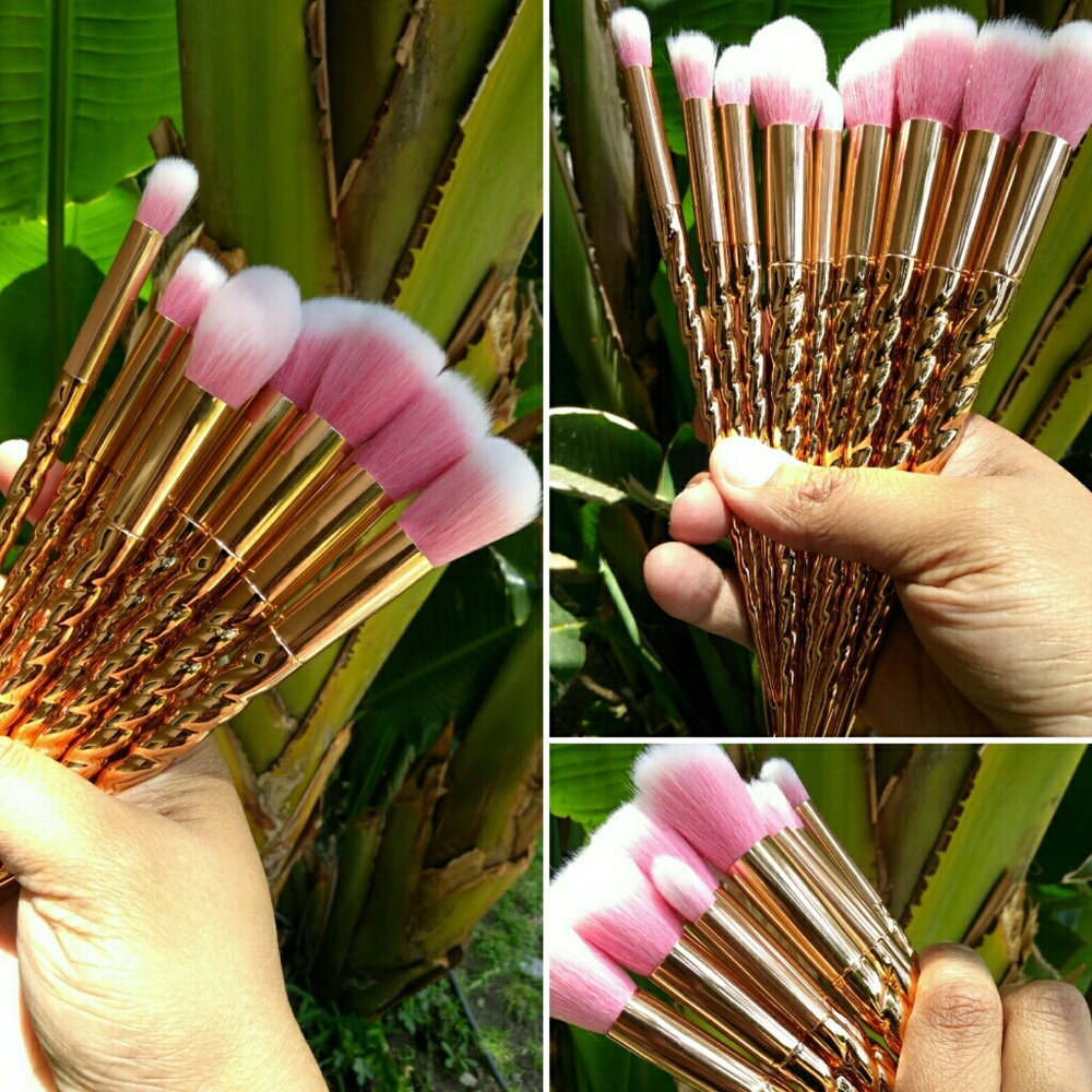 Unicorn Kiss Rose Gold Makeup Brushes