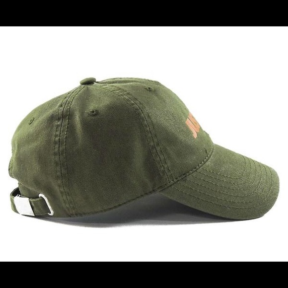 Supreme Accessories - Just Trap Dad Cap - Olive w/ Orange Supreme Accessories - Just Trap Dad Cap - Olive w/ Orange