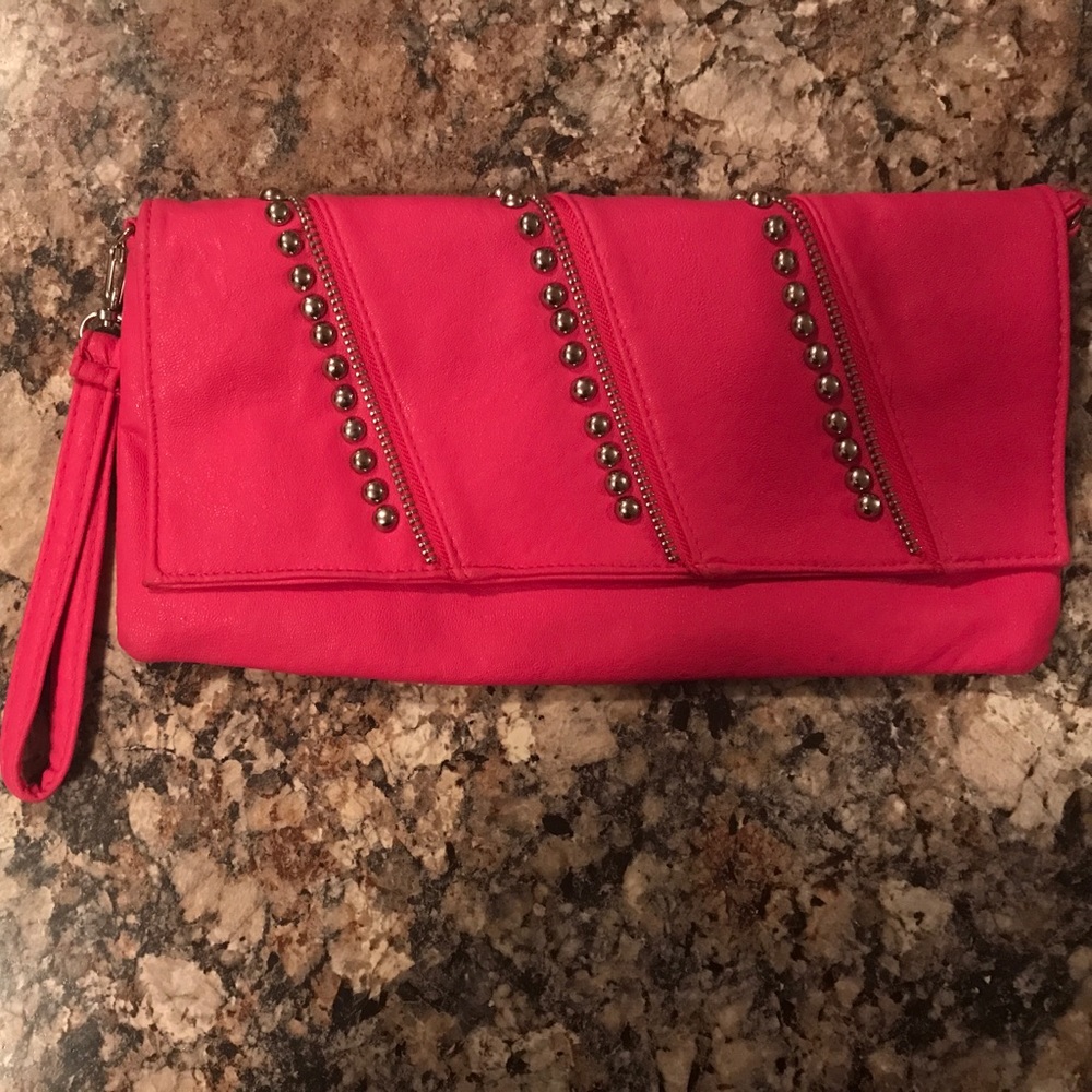 Hot pink clutch