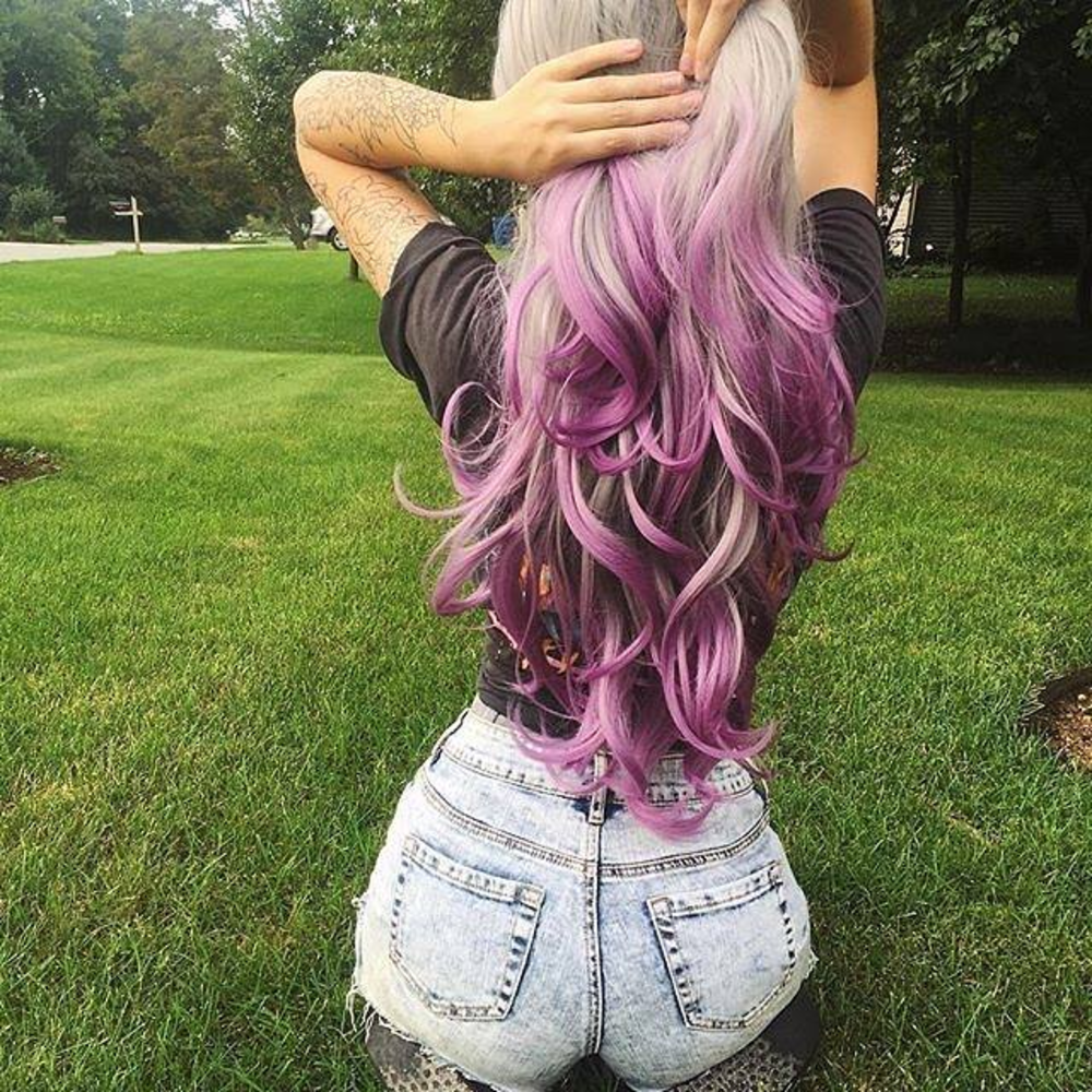 Ombre Gray Purple Beauty Wig 22-26 inches!!
