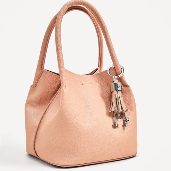 Zara Pink City Tote with Tassel Keyring - Picture 3 of 7