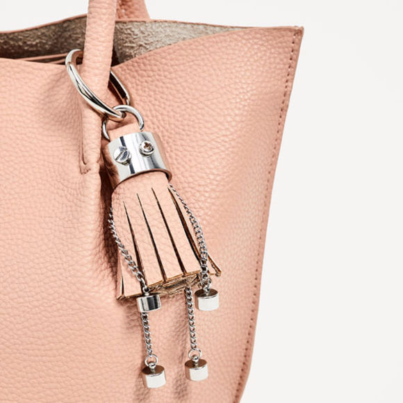 Zara Pink City Tote with Tassel Keyring - Picture 4 of 7