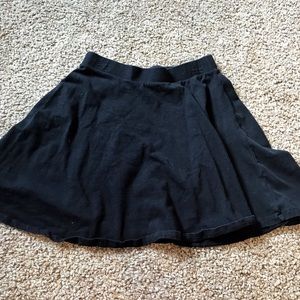 Cotton Black Mini Skater Skirt