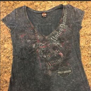 Harley Davidson v neck tshirt sz XL