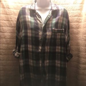 Men's Vintage Bill Blass Plaid Flannel Button Sz L