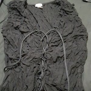 Mesh Black Top Lace Up Center