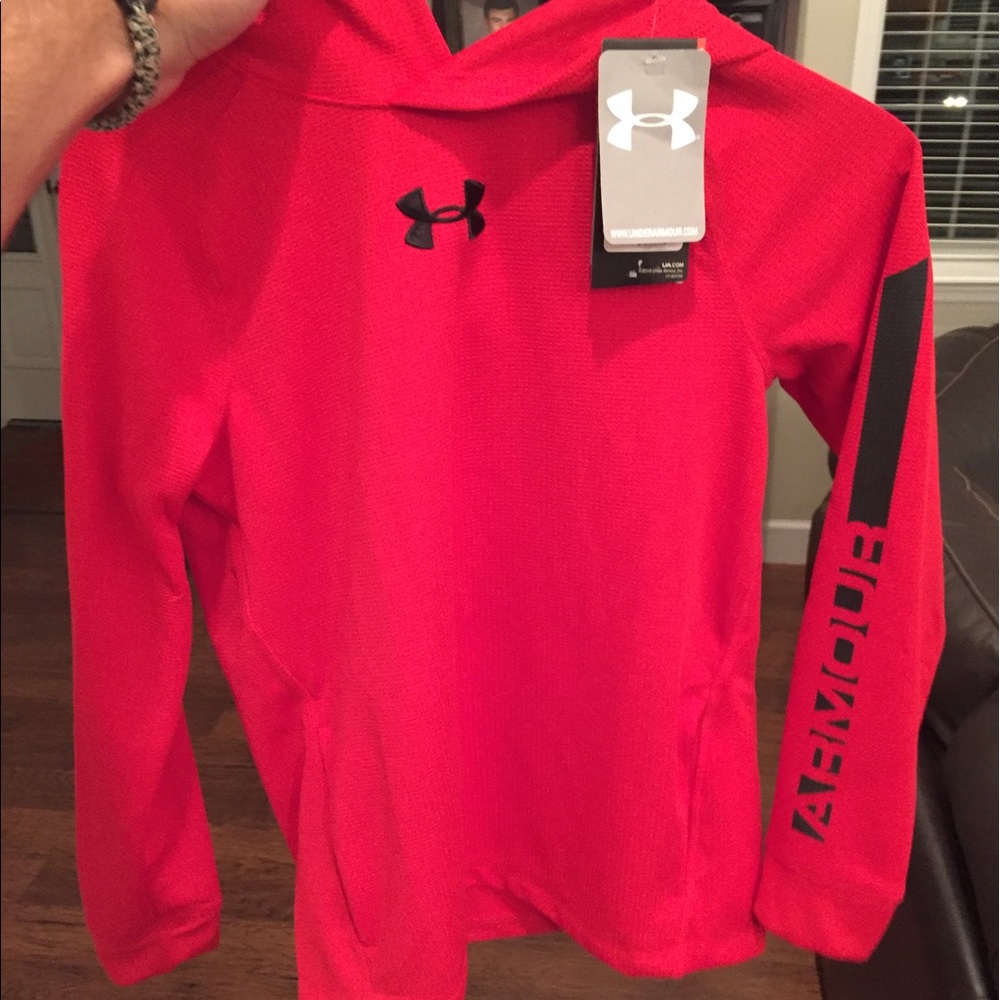 Red Youth Under Armour Sweathshirt, Medium