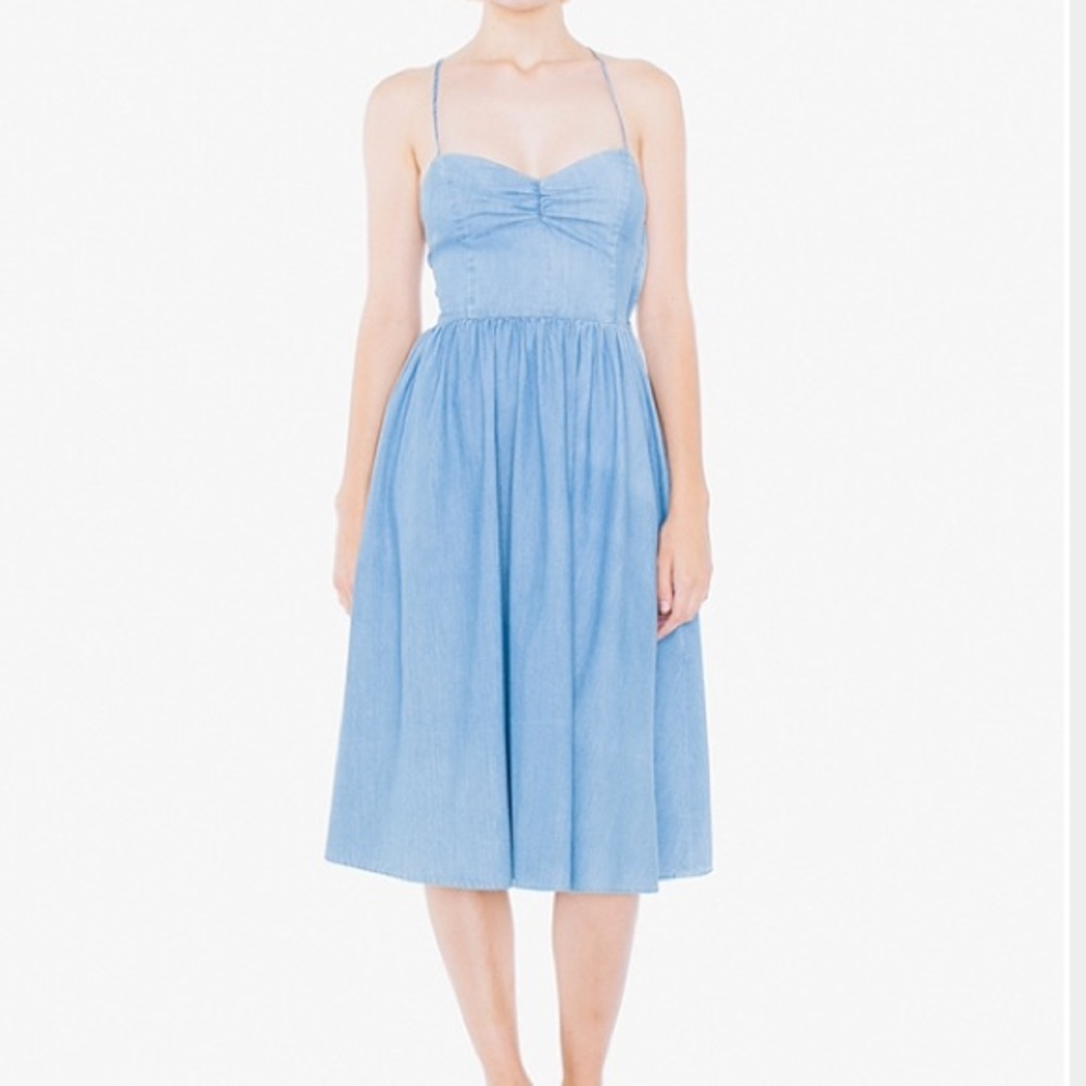 NWOT AMERICAN APPAREL MIDI LACE UP DRESS