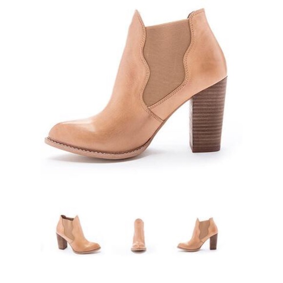 Leather Woodblock Ankle Bootie - Picture 4 of 5