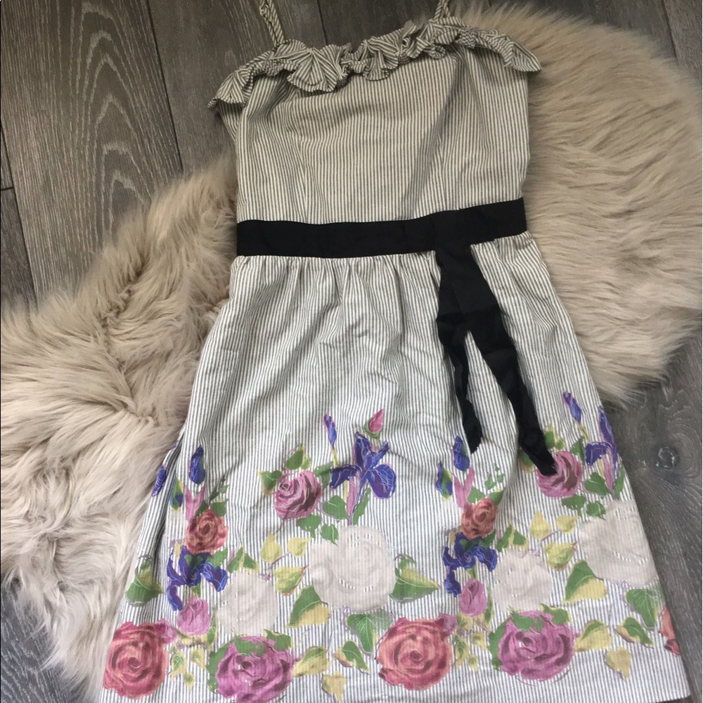 Anthropologie striped floral dress