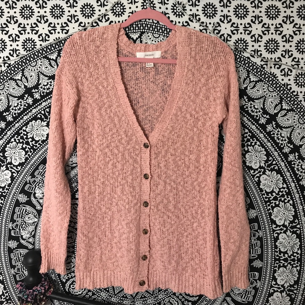 Blush Rose Longline Cardigan