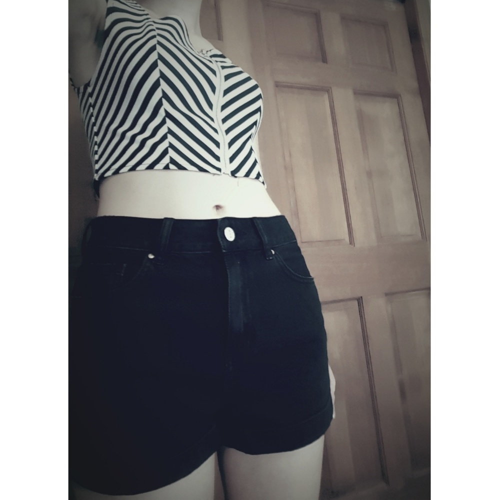 ***donated Striped crop-top