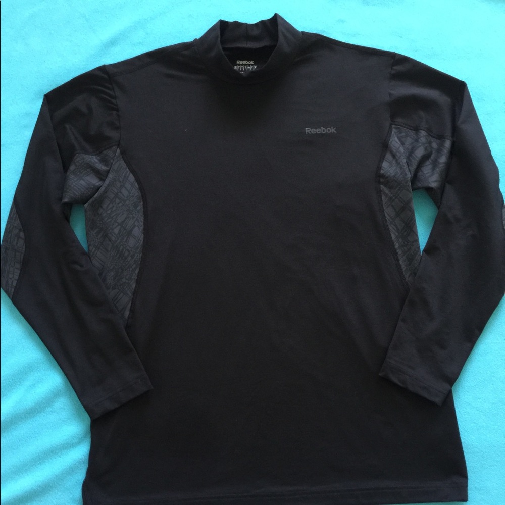 Men's Reebok black warm mock neck long sleeve L