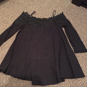 Off the shoulder lace top from Anthropologie