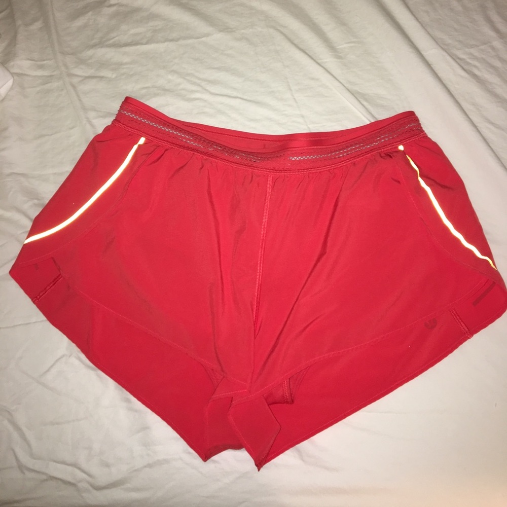 Orange lululemon shorts