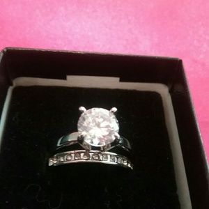 Engagement Ring Set with 1.25 Carat CZ