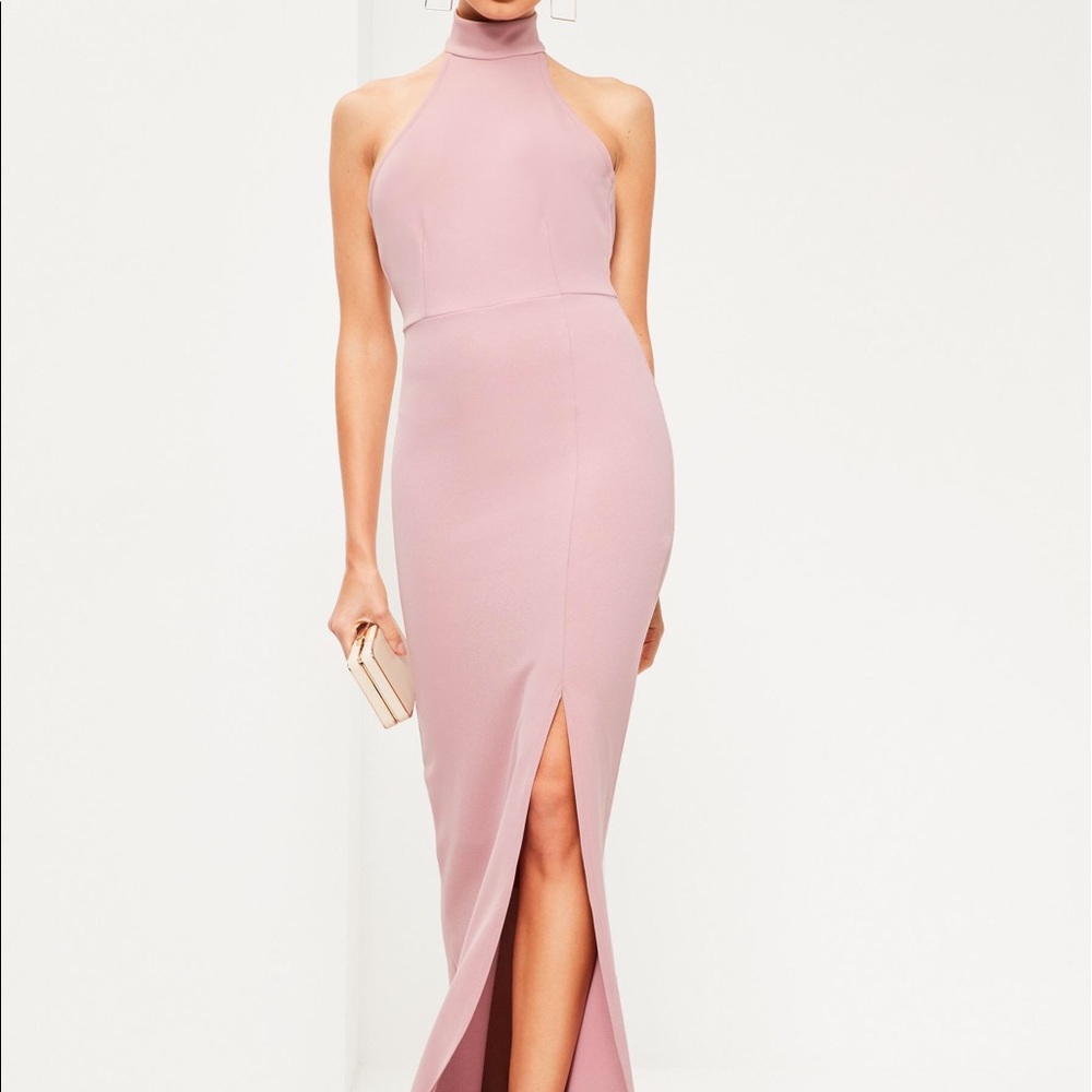 NEW Light Pink High Neck Long/Maxi Dress