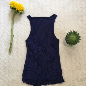 Banana Republic Blue Ruffled Tank Top - Small