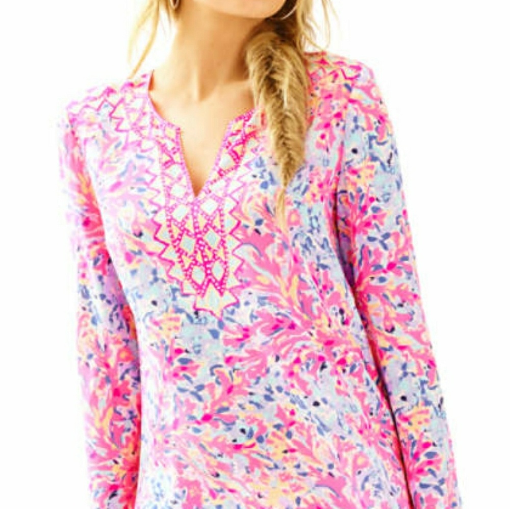 Lilly Pulitzer tunic renato Coco coral crab!