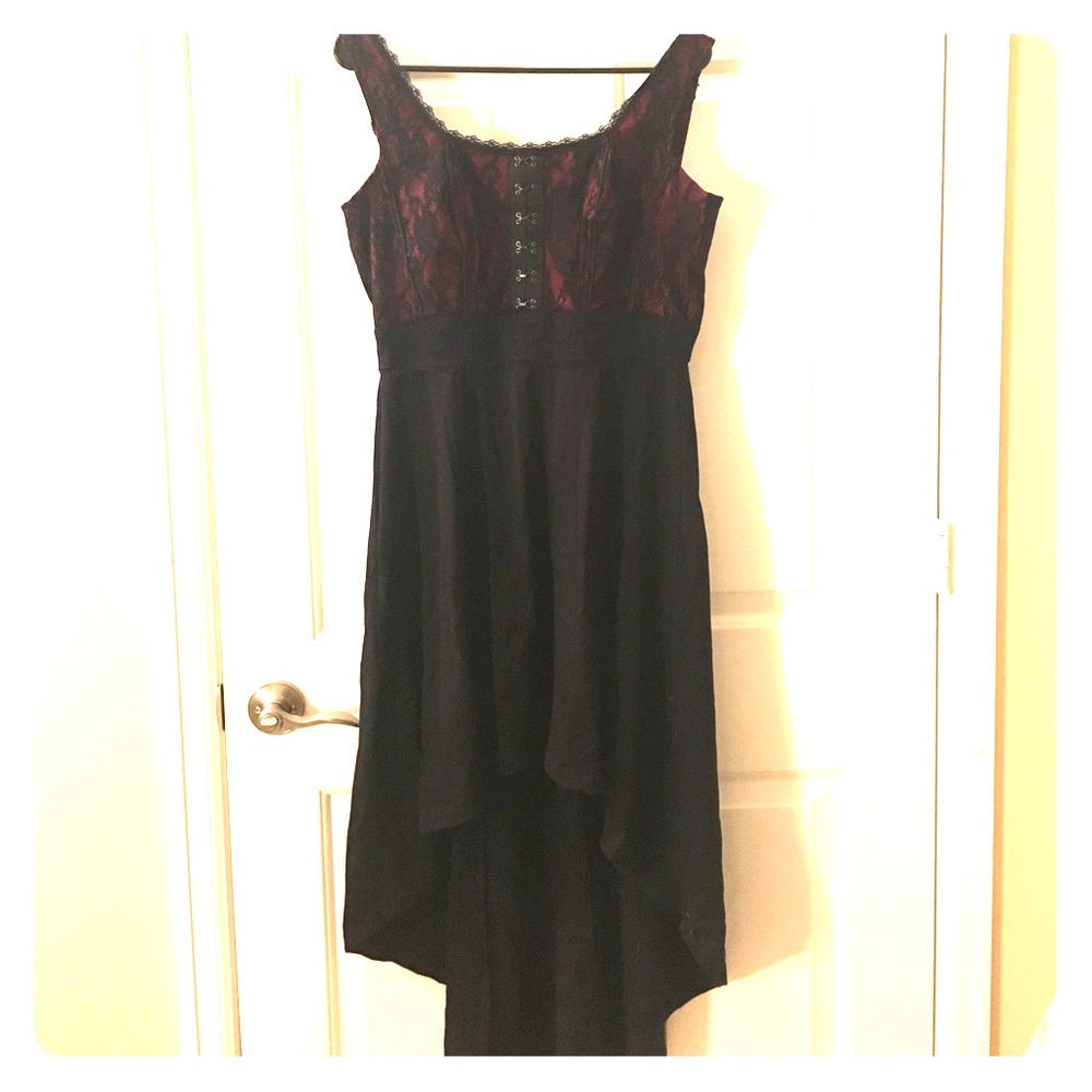 Hot Topic Burgundy Lace Corset Dress