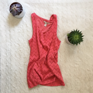 Banana Republic Pink Lace Overlay Top - Size S