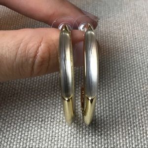 ALEXIS BITTAR Lucite Crescent Gold Hoop Earrings