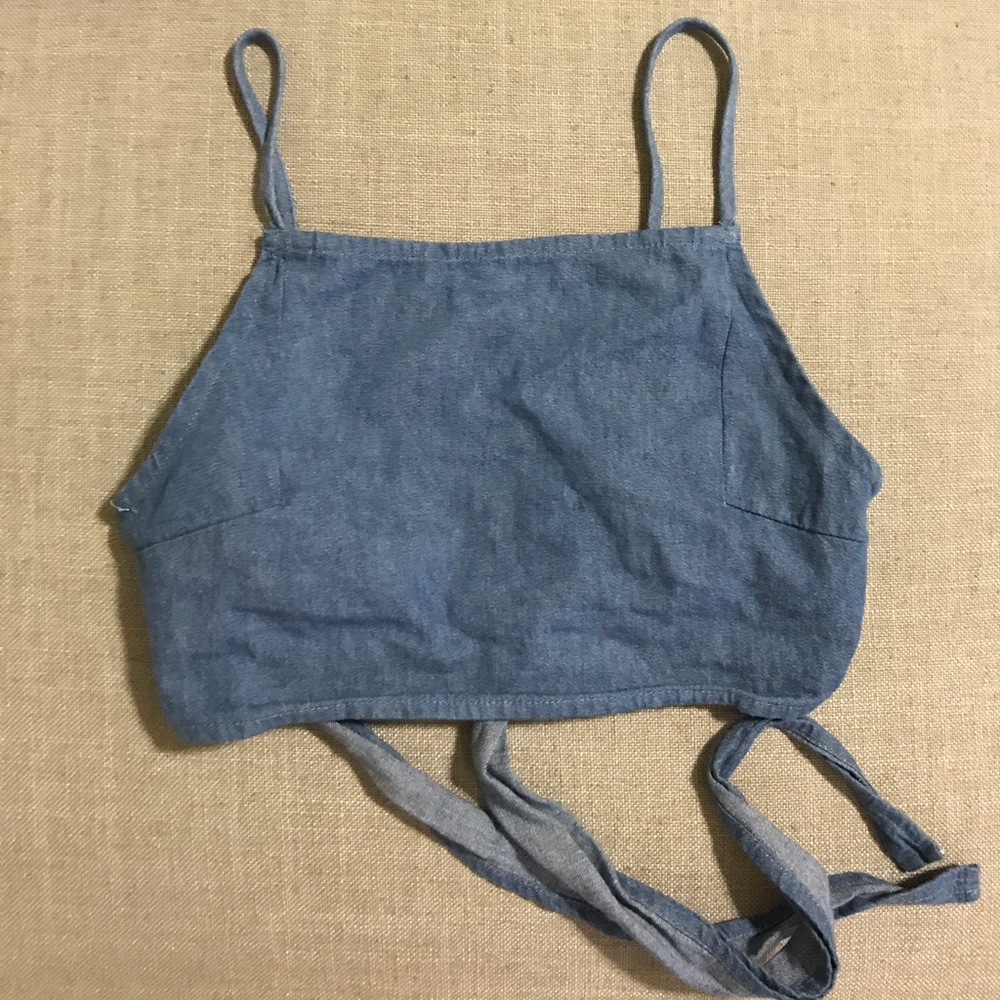 Brandy Melville denim tie back top