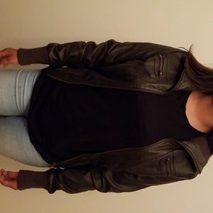 Brown Faux Leather Jacket