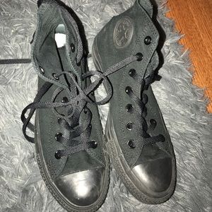 All black high top converse