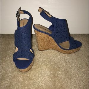 NWOT Blue Size 8 Lucky Brand Wedges