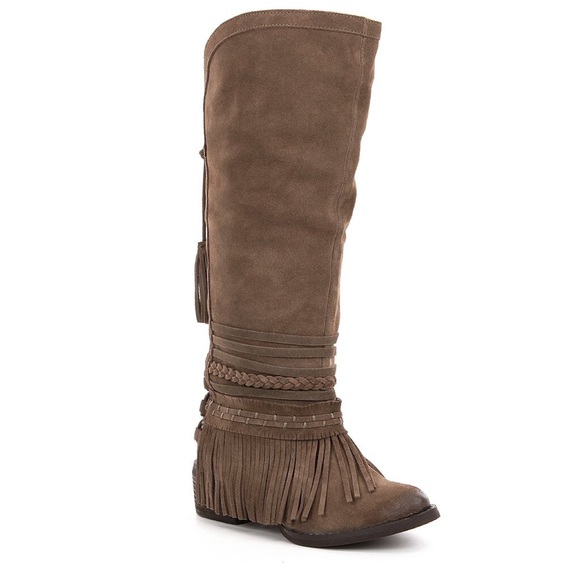 Fringe Detail Leather Tall Boots - Picture 5 of 6