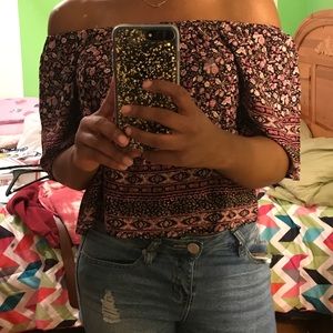 Floral Off The Shoulder Top