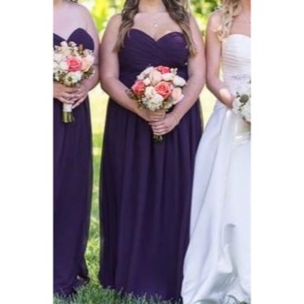 Bill Levkoff Strapless Chiffon Bridesmaid Dress