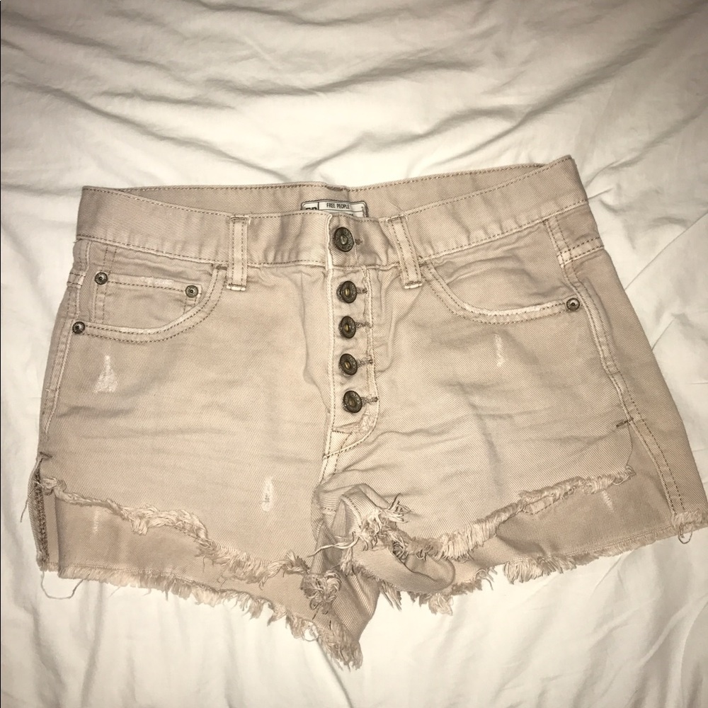 Free People Tan/Light Pink Shorts
