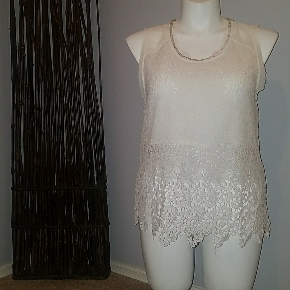 Miss Me  sleeveless lace top *REPOSH