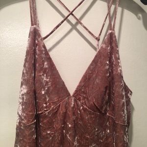 FOREVER 21: Crushed Velvet Pink Dress (Long)