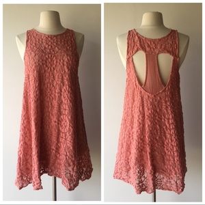 Free people lace mini dress with cutout back