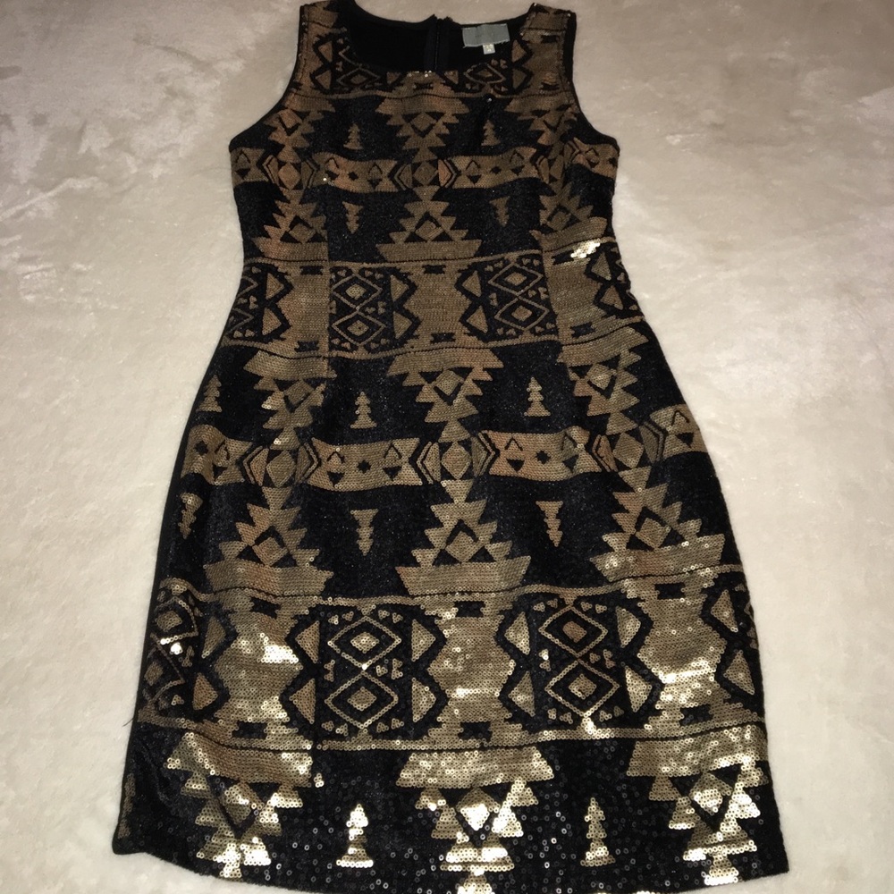 Gold and  lack Cocktail Dress