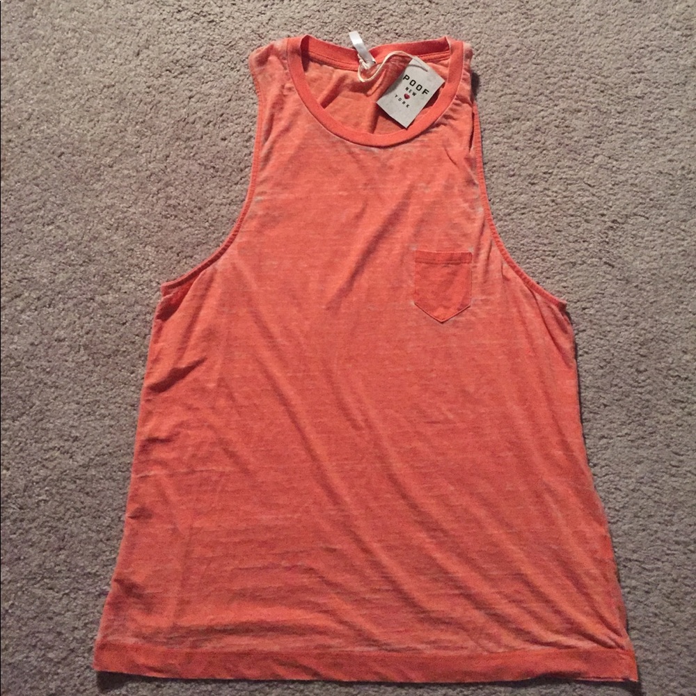 Poof! Distressed orange tank