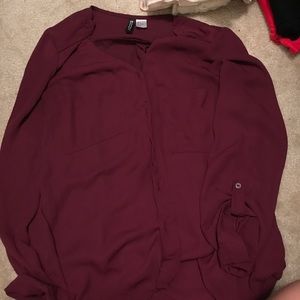 H&m Burgundy blouse